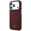 Etui Mercedes Leather Semi Wrap Wood     Effect MagSafe do iPhone 17 Pro czerwony